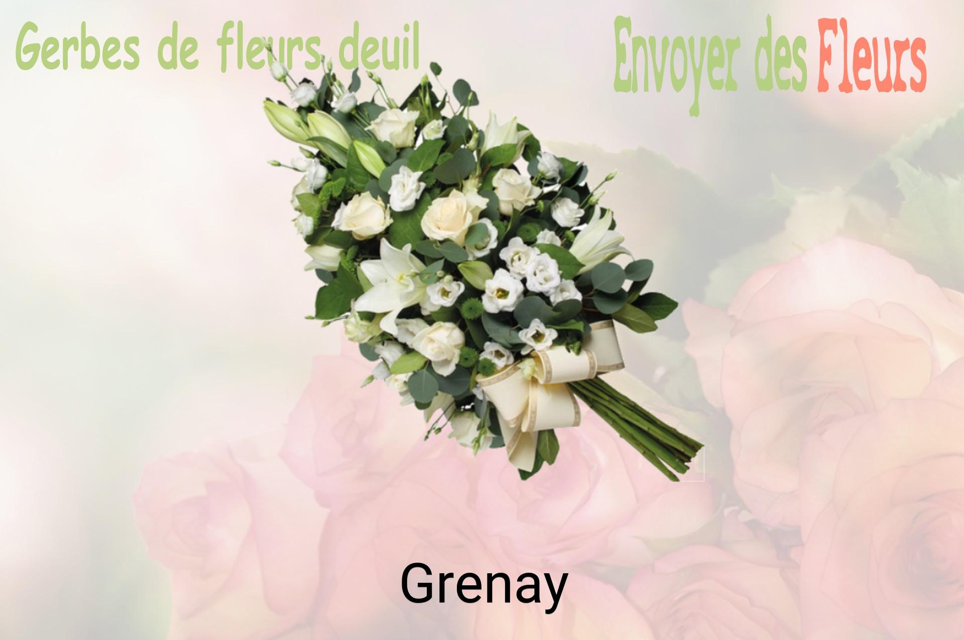 Gerbe de fleurs de deuil livrée à Grenay